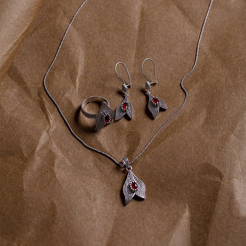 Turkish Handmade 925 Sterling Silver Set-FREE SHIPPING
