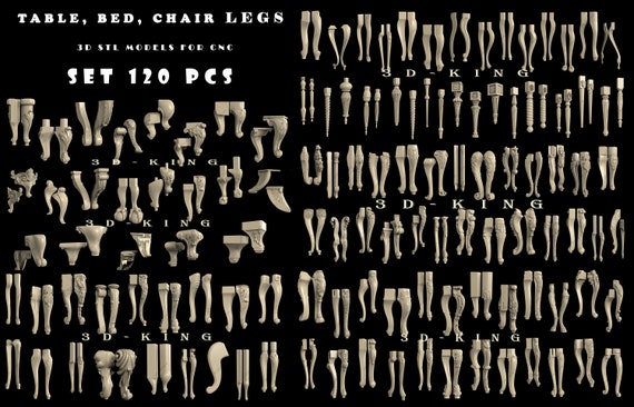13 3D STL Models Separate Chair for CNC Router Carving Machine Artcam aspire