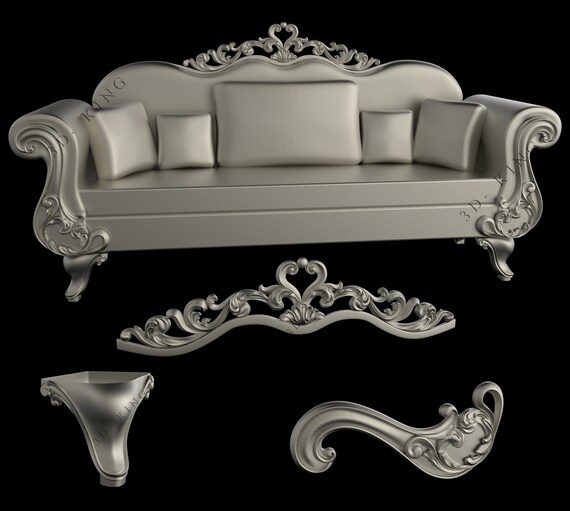 STL 3D Models # FURNITURE BEDS/&SOFAS 1# 10 PCS for CNC Aspire Artcam 3D Printer