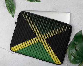 Antonio Corneal | Laptop Case | Sleeve | Carrying Case | Pouch | Jamaica Flag Art | Computer | Graphic | Work | Travel