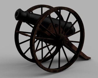 Canon | 3D Printable | Digital Download | Civil War | Pirates | Pirate Canon | Canon on Wheels | 3D Printing - Antonio Corneal