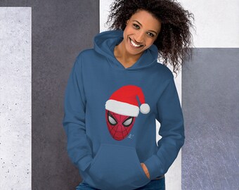 Spiderman Merry Christmas Hoodie Graphic Pull-over Unisex Hombres Mujeres
