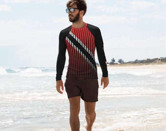 Antonio Corneal | Mens | Rash Guard Shirt | Trinidad and Tobago Flag | Clothing | Apparel | Gym | Surfing | Beach | Casual | Graphic Art