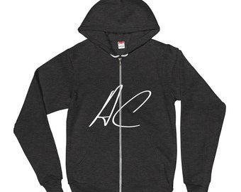 Antonio Corneal | Premium Hoodie Sweater Jacket | AC Cursive Script Initials Logo | Zip-Up | Pullover | Winter Clothes | Cloth | Comfortable