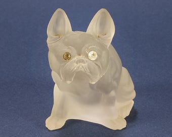 Vintage-Glasbulle aus der Tschechoslowakei aus den 1930er Jahren mit Strassaugen, 7 cm hoch