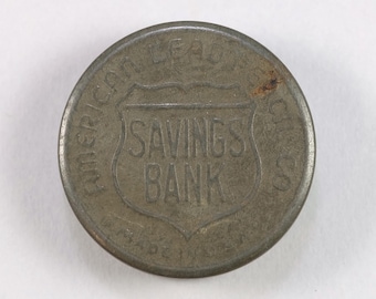 American Lead Pencil Co. Antique Savings Tin Toy Dime Bank 1920s-1930s