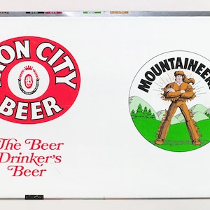 Iron City Beer Pittsburgh Vintage Advertising Flattened Unbuilt Can Mountaineers