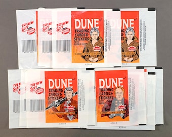10 envoltorios de papel encerado para cromos coleccionables Fleer Dubble Bubble DUNE, año 1984