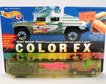 Hot Wheels Color FX 1993 Command Tank and Roll Patrol Jeep Vintage Toy – MIP