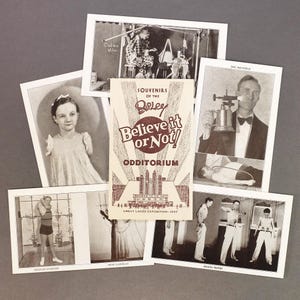 1937 Great Lakes Ausstellung Ripley Believe It Or Not! Odditorium Souvenir Karten