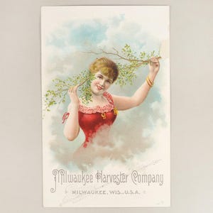 1890er Jahre MilwaukeeHarvester Co. Farm bearbeitet die antike Handelskarte
