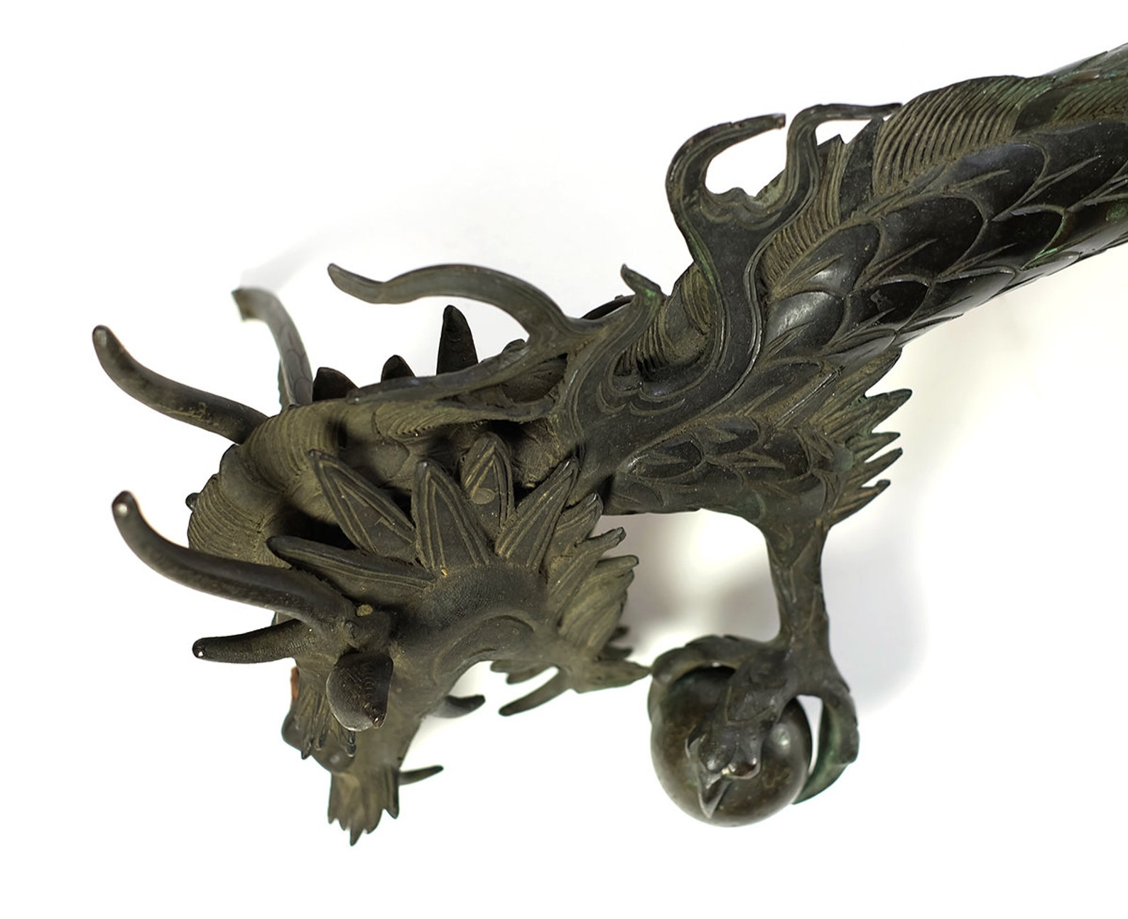 Rare antique grand bronze chinois Dragon Temple Piece 29 Etsy