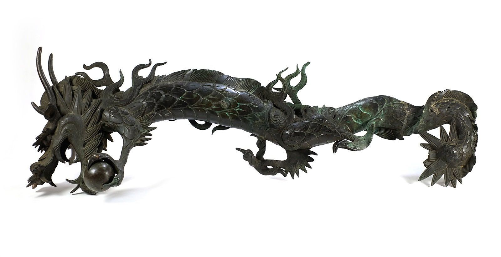Rare antique grand bronze chinois Dragon Temple Piece 29 Etsy