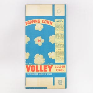 Rare 1930s Cracker Jack Volley Popping Corn Vintage Unused Box