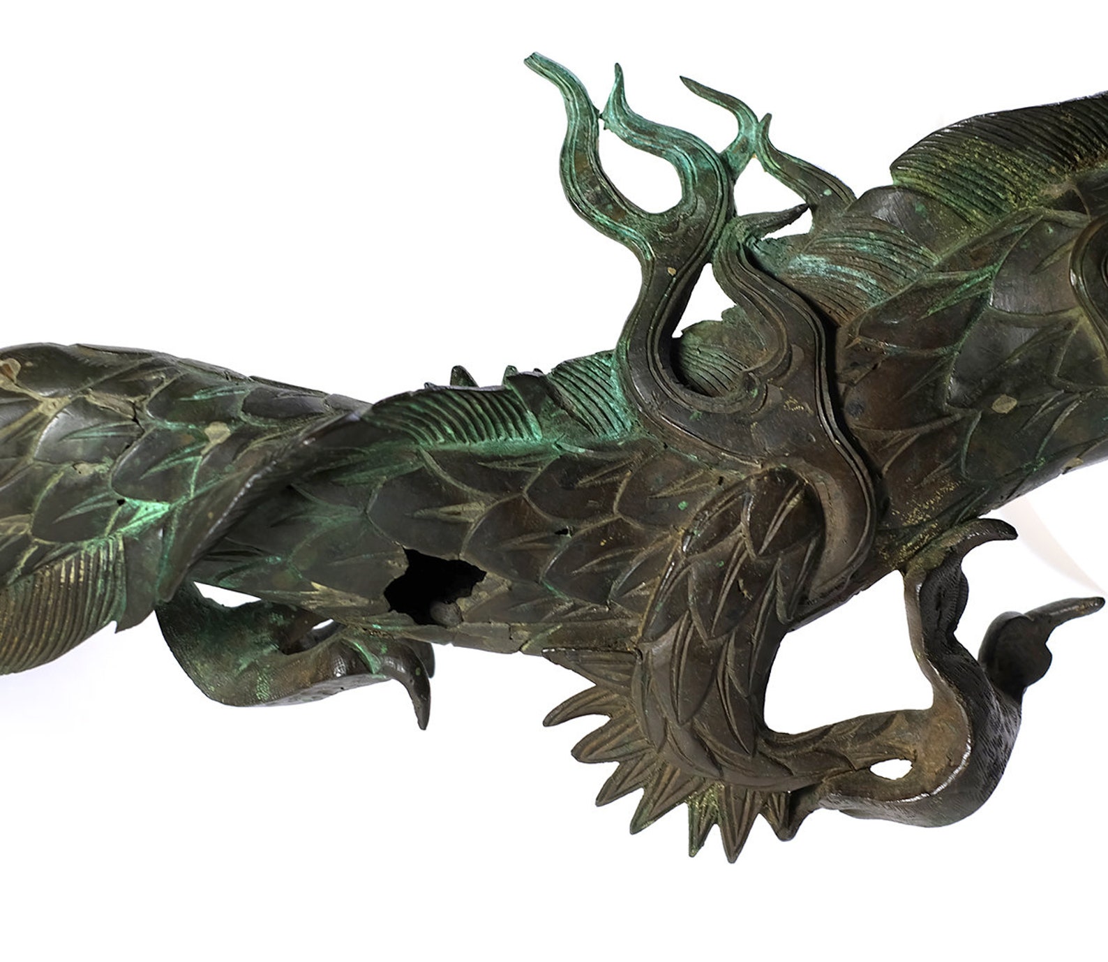 Rare antique grand bronze chinois Dragon Temple Piece 29 Etsy