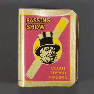 1920s-30s Passing Show Cigarettes Advertising Vintage Match Box Holder