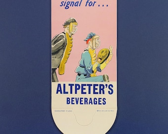 1940s Altpeter's Soda Beverages Advertising Bottle Topper – Baraboo, WI Unused