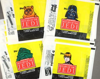17 Vintage Star Wars ROTJ Trading Card Wax Paper Wrappers 1983 Topps