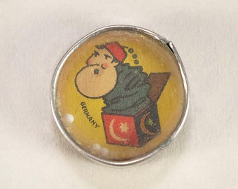 Juego de destreza con cuentas Jack in the Box, juguete rompecabezas, década de 1920, Alemania