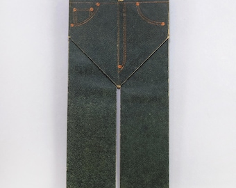 Sällsynta Levi Strauss vikta jeans från 1915, antik reklambroschyr