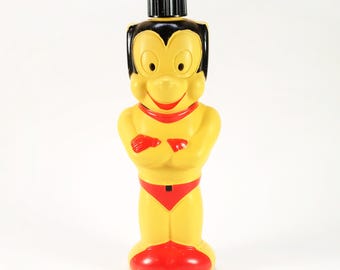 1963 Vintage Mighty Mouse Soaky Bubble Bath Container