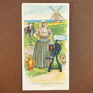 1800er Vermont Farm Machine Co. US Sahneseparator Werbung Antike Handelskarte