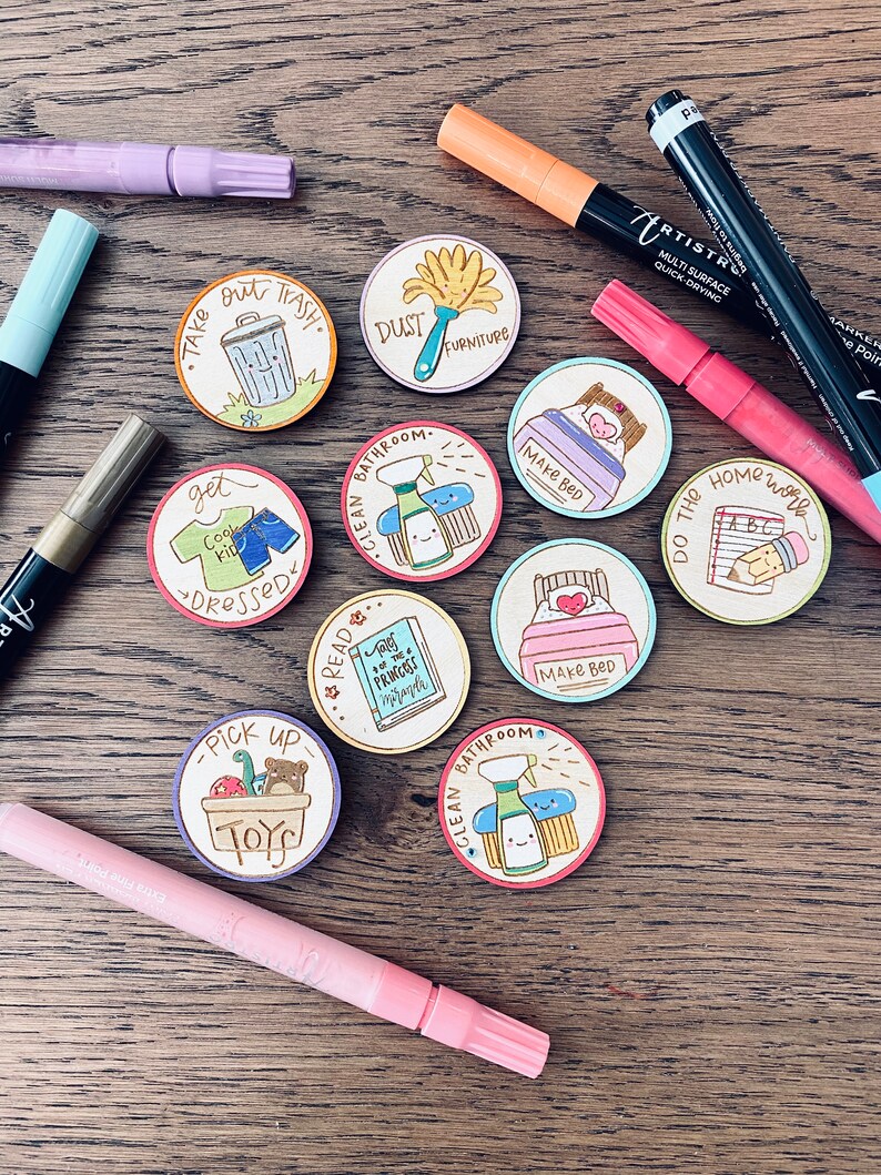 Round chore chores/personalized chores/wooden Etsy