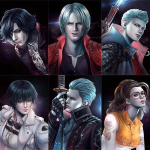 Devil May Cry Print - Nero, Dante, V, Vergil, Nico, Lady