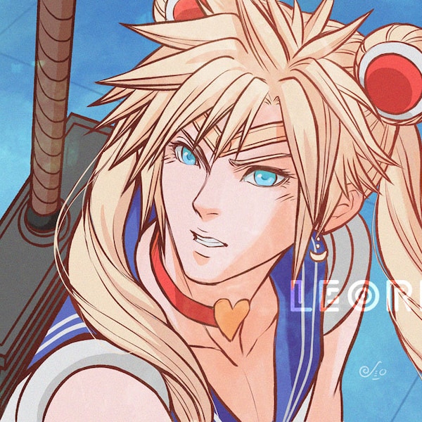 Final Fantasy VII Remake / FF7R - Pretty Sailor Cloud - Reproduction artistique / Poster