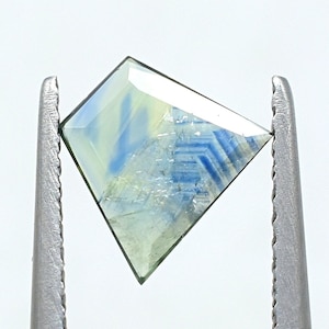 Parti Sapphire Cut Sliced With Amazing Schiller Effect 7X8 MM Unheated & Untreated Natural Green Sapphire For Jewelry Making PC-137