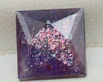 Iolite Bloodshot, pietra del sole, taglio princess, 7 mm, con glitter multipli, scintillante, 1,28 carati, pietra preziosa sfusa per la creazione di gioielli BI-853