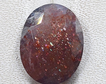 Iolite color sangue, pietra del sole, forma ovale 10 x 14 mm con riflessi multicolore, scintillante, 4,48 carati, pietra preziosa sfusa per la creazione di gioielli BI-316
