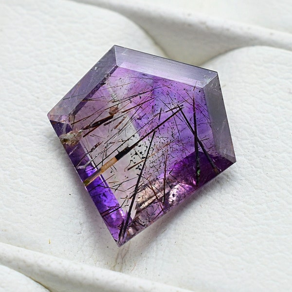 Beautiful Moroccan Amethyst With Cranberry Flashes Lepidocrocite And Sparkling Hematite Inclusions 11X11 MM For Jewelry Making MA-1