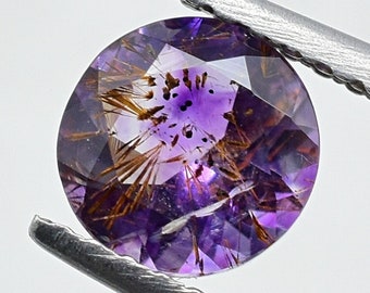 Top Quality Cacoxenite !..SUPER SEVEN (Quartz)..! Gemstone Healing Stone Melody Stone 6X6 MM Amethyst For Beautiful Jewelry Making Ca-528