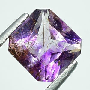Beautiful Moroccan Amethyst  With Amazing Cranberry Flashes Lepidocrocite And Sparkling Hematite Inclusions 7X7 MM For Jewelry Making MA-308