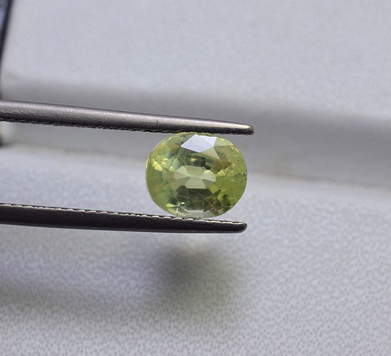 2.48 Cts Beautiful Natural Chrysoberyl Cut With Amazing Luster 6.5X7.5 MM Neon Green Chrysoberyl Faceted Gemstone Making For Jewelry CC-003