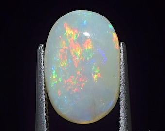 Natural Australian Opal Oval Smooth Cabochon 13.3X9 MM Vibrant Flash Fire Loose Gemstone For Jewelry Making & 2.58 CT Ring Size Stone AO-84