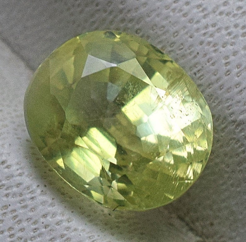 2.48 Cts Beautiful Natural Chrysoberyl Cut With Amazing Luster 6.5X7.5 MM Neon Green Chrysoberyl Faceted Gemstone Making For Jewelry CC-003