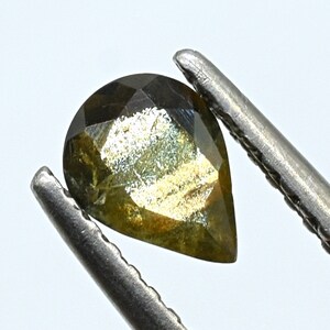 Gold Sheen Sapphire With Shimmering Golden Schiller Effect 4.7X6.5 MM Pear Shape Shiny Golden Sheen Sapphire For Jewelry Making GS-9 image 2
