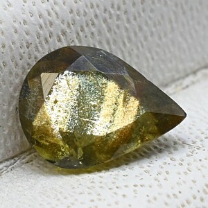 Gold Sheen Sapphire With Shimmering Golden Schiller Effect 4.7X6.5 MM Pear Shape Shiny Golden Sheen Sapphire For Jewelry Making GS-9 image 3