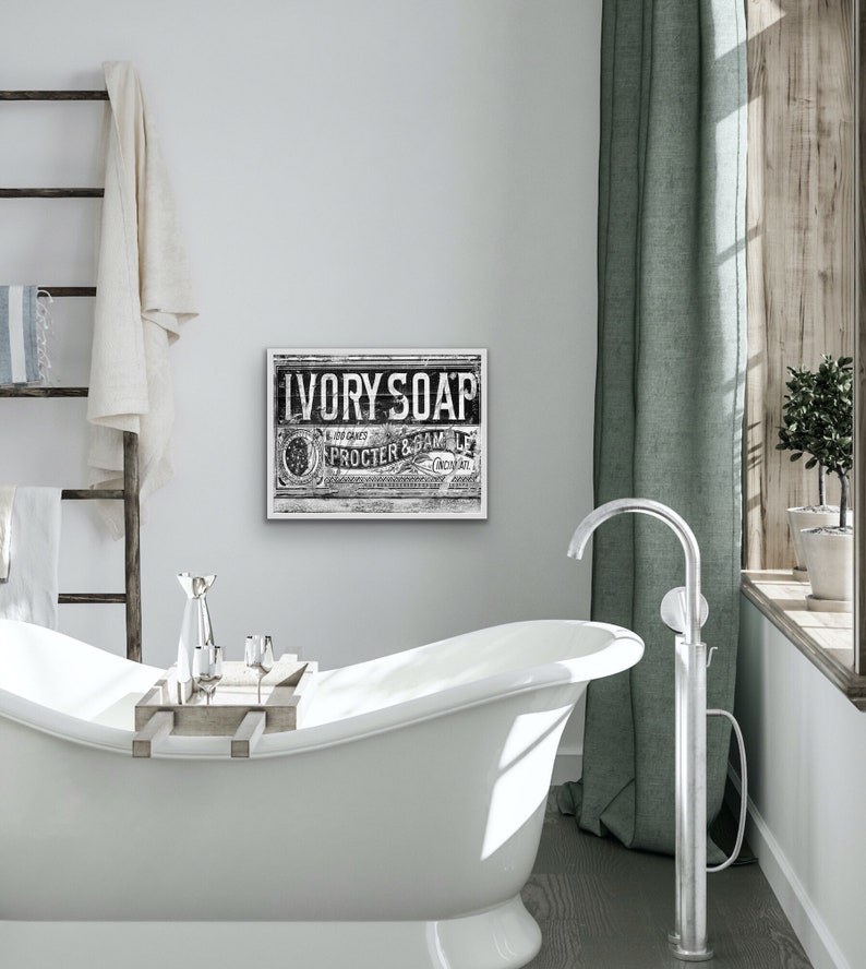 Farmhouse Wall Decor Rustic Bathroom Decor Vintage Bath - Etsy