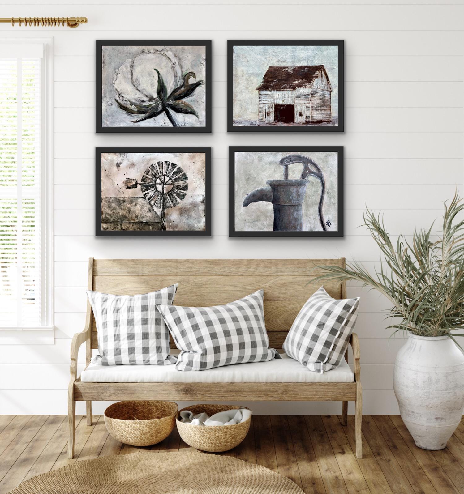 Rustic Barn Prints, Set 4 Farmhouse Wall Decor - Etsy