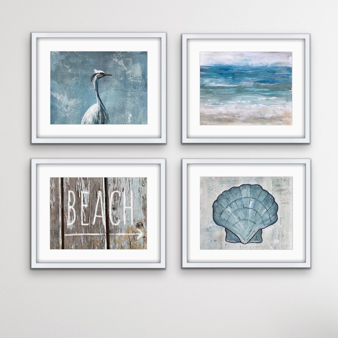 Coastal Wall Decor, Cottage Art , Bathroom Wall Decor Beach Sign 5x7,8x10,11x14,16x20 Prints by