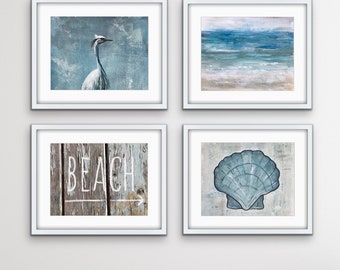 Coastal wall Decor, cottage Art , bathroom wall decor ,Beach Art Prints