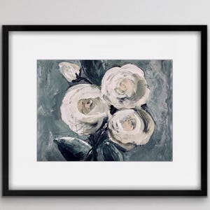 Decoração de parede de casa de fazenda, impressão de rosa primitiva, arte primitiva 5x7-11x14