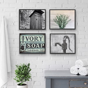 Set of 4 Farmhouse Bathroom Wall Decor, 5x7 or 8x10 - Etsy
