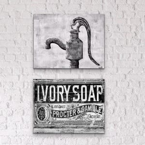 Rustic farmhouse bathroom wall decor
