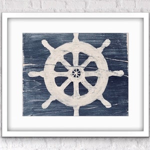 Nautical Wall Decor, Ships Wheel, Coastal,Prints by Artist ,Cottage Decor 5x7,8x10,11x14,16x20