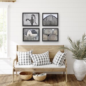 Rustic Farmhouse Wall Decor. Prints by Artist Set 4 Farmhouse Wall ...
