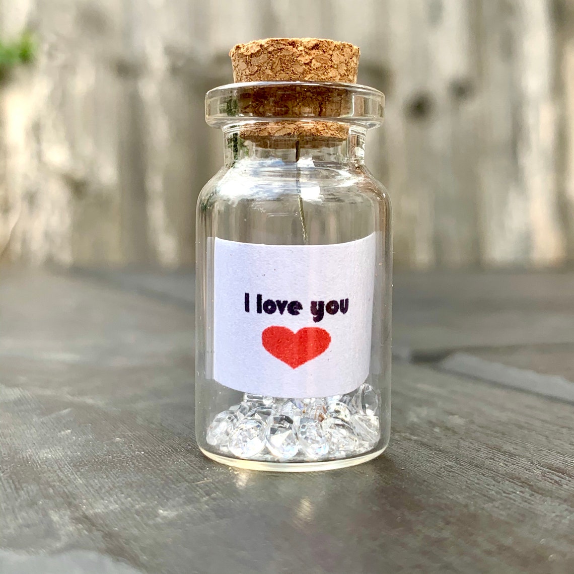 Personalised Mini Message in a Bottle With Crystals Baby Shower